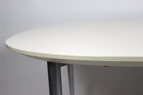 Dining Table With White Laminate And Steel Legs From 1960s photo Furniture