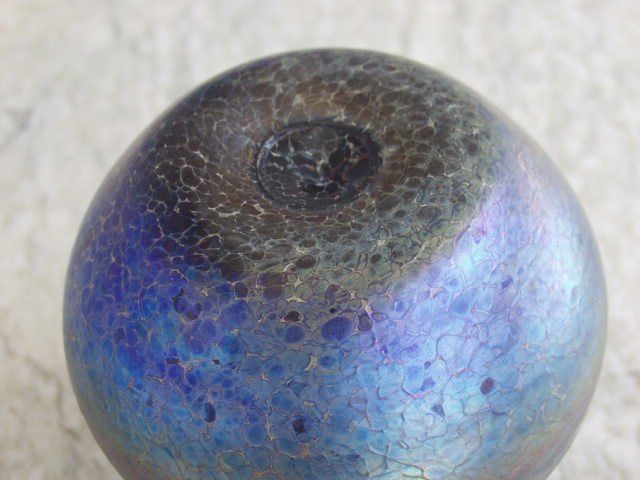 Ball Vase In Iridescent Glassware photo vintage