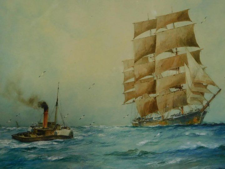 William Minshall Birchall (American, 1884 1941), 'Nearing Home', Watercolour photo Art