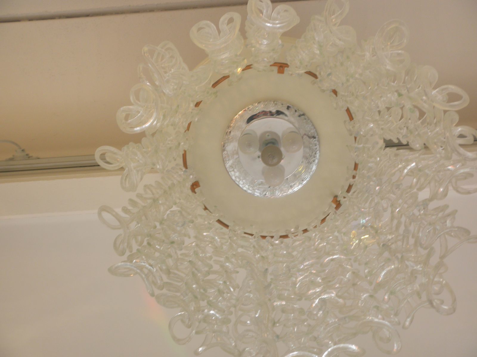 Mid Century Chandelier By Angelo Mangiarotti For Vistosi, 1960s photo Lighting