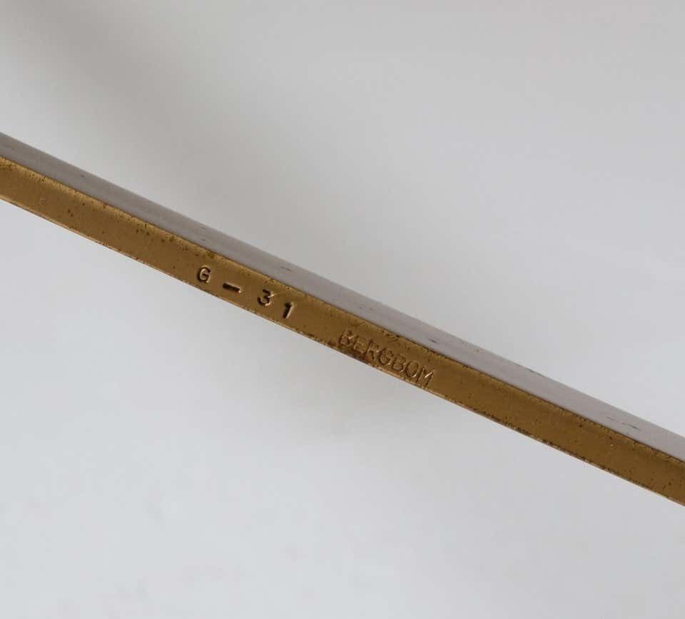 Lighting Scandinavian Midcentury Floor Lamps In Brass And Wood By Bergboms, Sweden photo