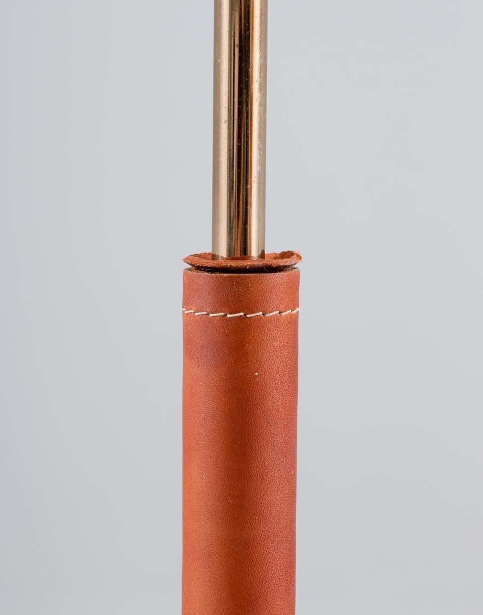 photo furniture Scandinavian Midcentury Floor Lamp In Brass And Leather By Bergboms, Sweden