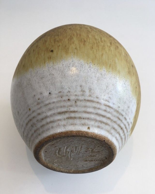 Edouard Chapallaz. Small Sandstone Single Flower Vase. Signed By Swiss Artist Edouard Chapallaz And Stamped Chapallaz Duillier. Switzerland. Circa 195 photo 750.0