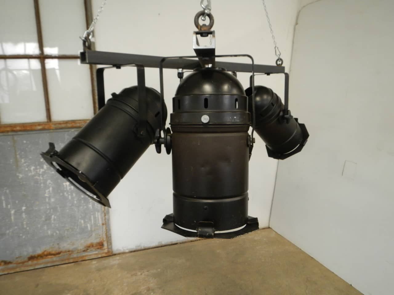 Italian Industrial 5 Light Ceiling Lamp, 1970s photo Lighting