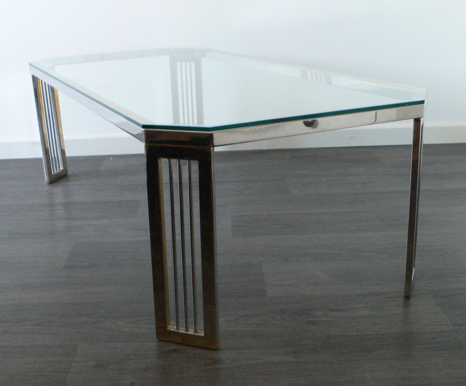 Mid Century Design Hollywood Regency Salontafel Van Messing En Glas, Jaren 1980 photo 471.2