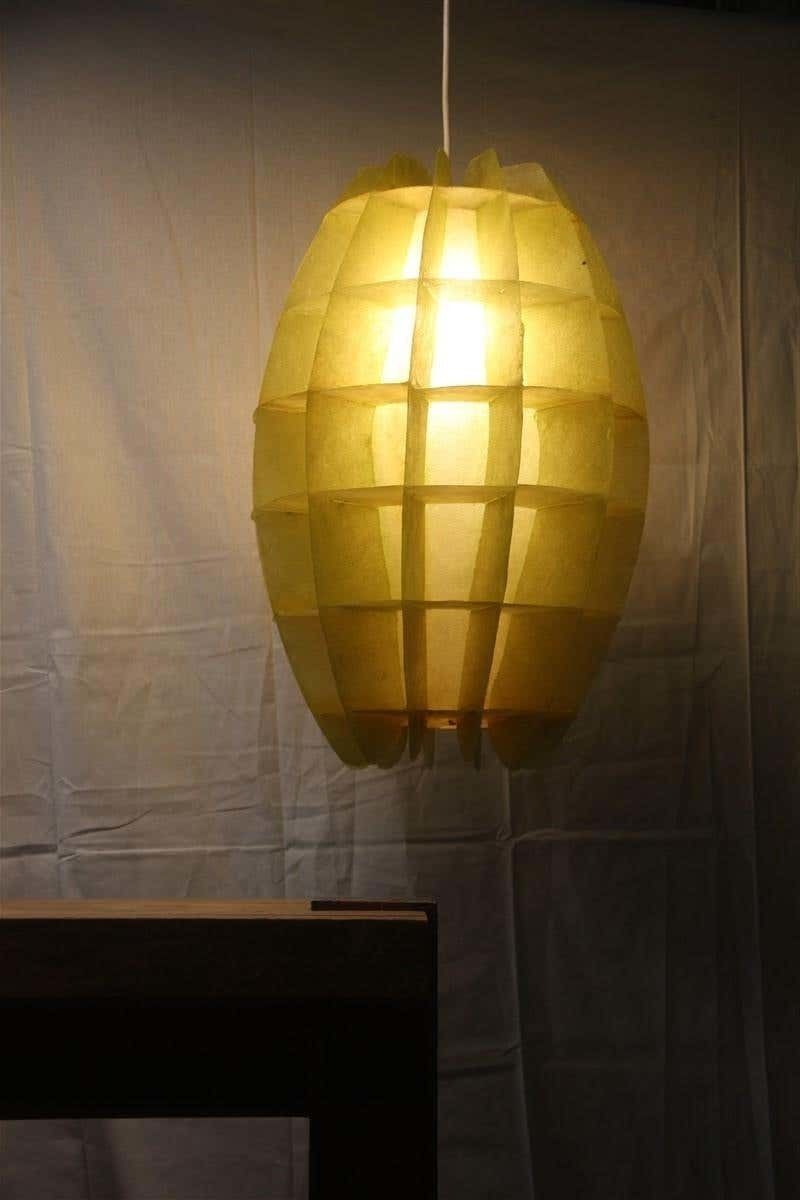 French Chandelier Oval 1960s In Green Resin Like A Maze Verner Panton Style photo vintage