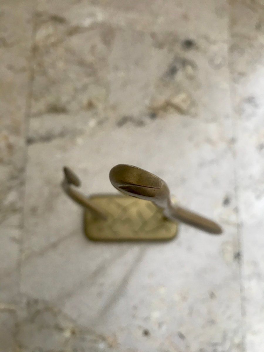 photo vinterior Mid Century Brass Pair Of Herons Sculpture On Pedestal, 1960s