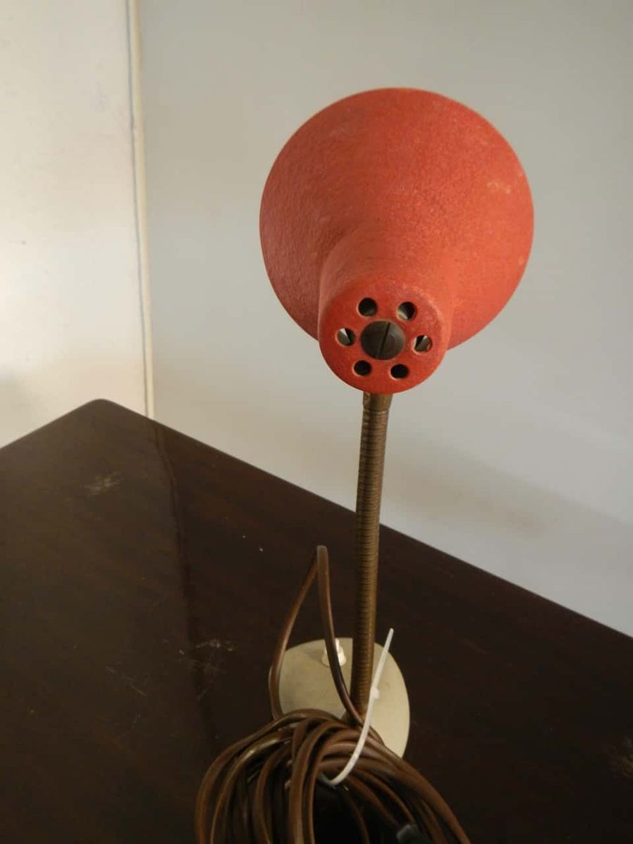 Red Table Lamp, 1950s photo vintage