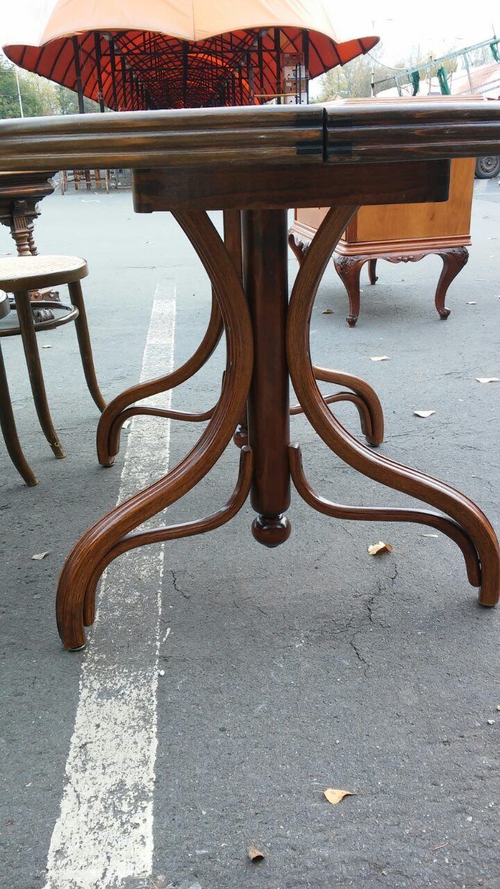 Oval Dining Table And 6 Chairs In Wood Cane, Germany, 1970s photo furniture