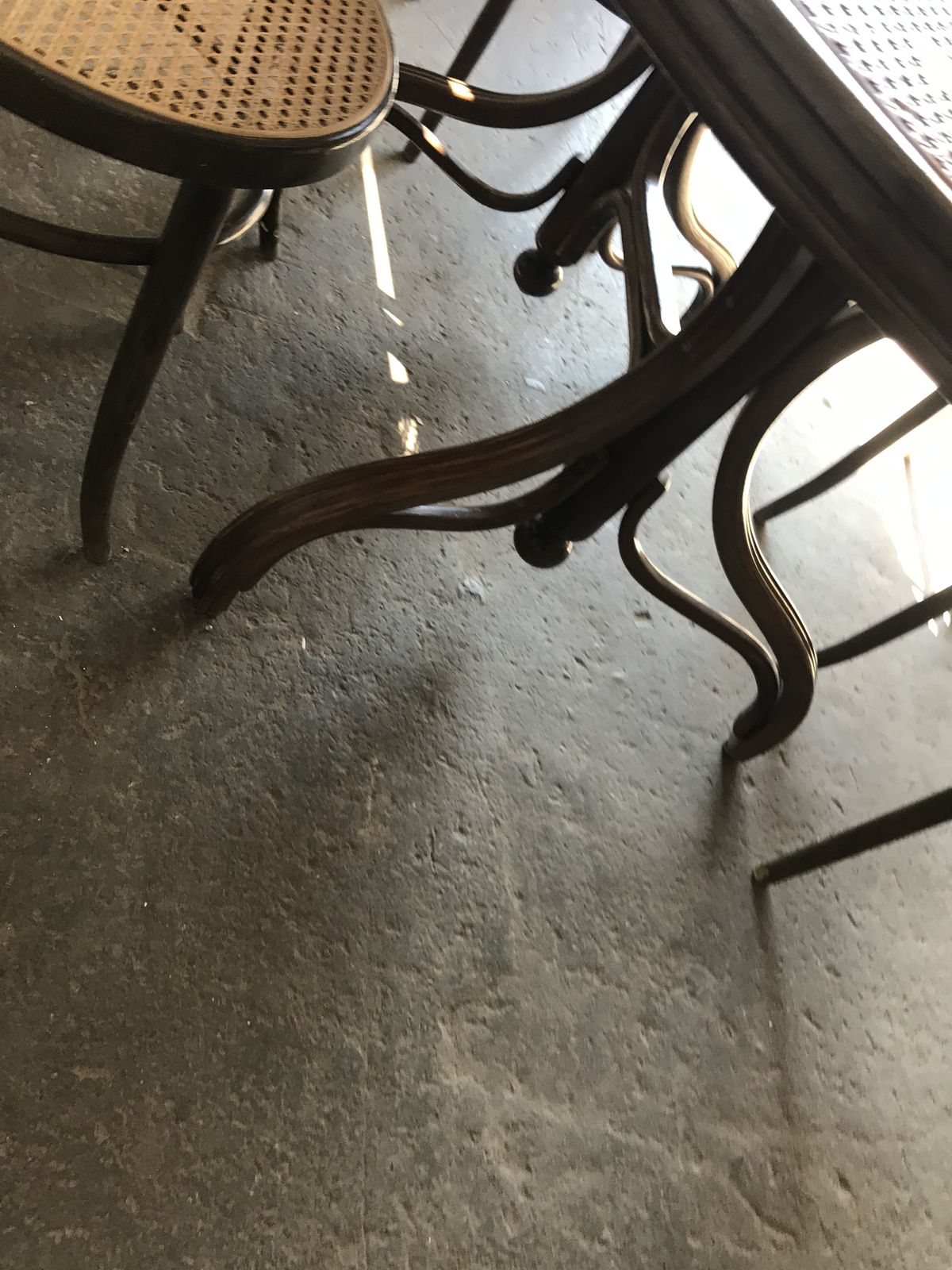 Oval Dining Table And 6 Chairs In Wood Cane, Germany, 1970s photo Furniture