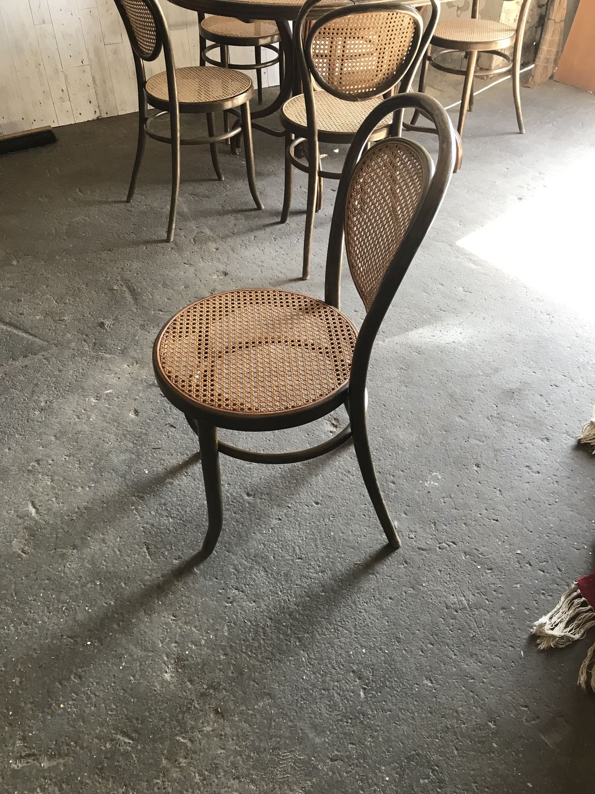 Oval Dining Table And 6 Chairs In Wood Cane, Germany, 1970s photo vintage