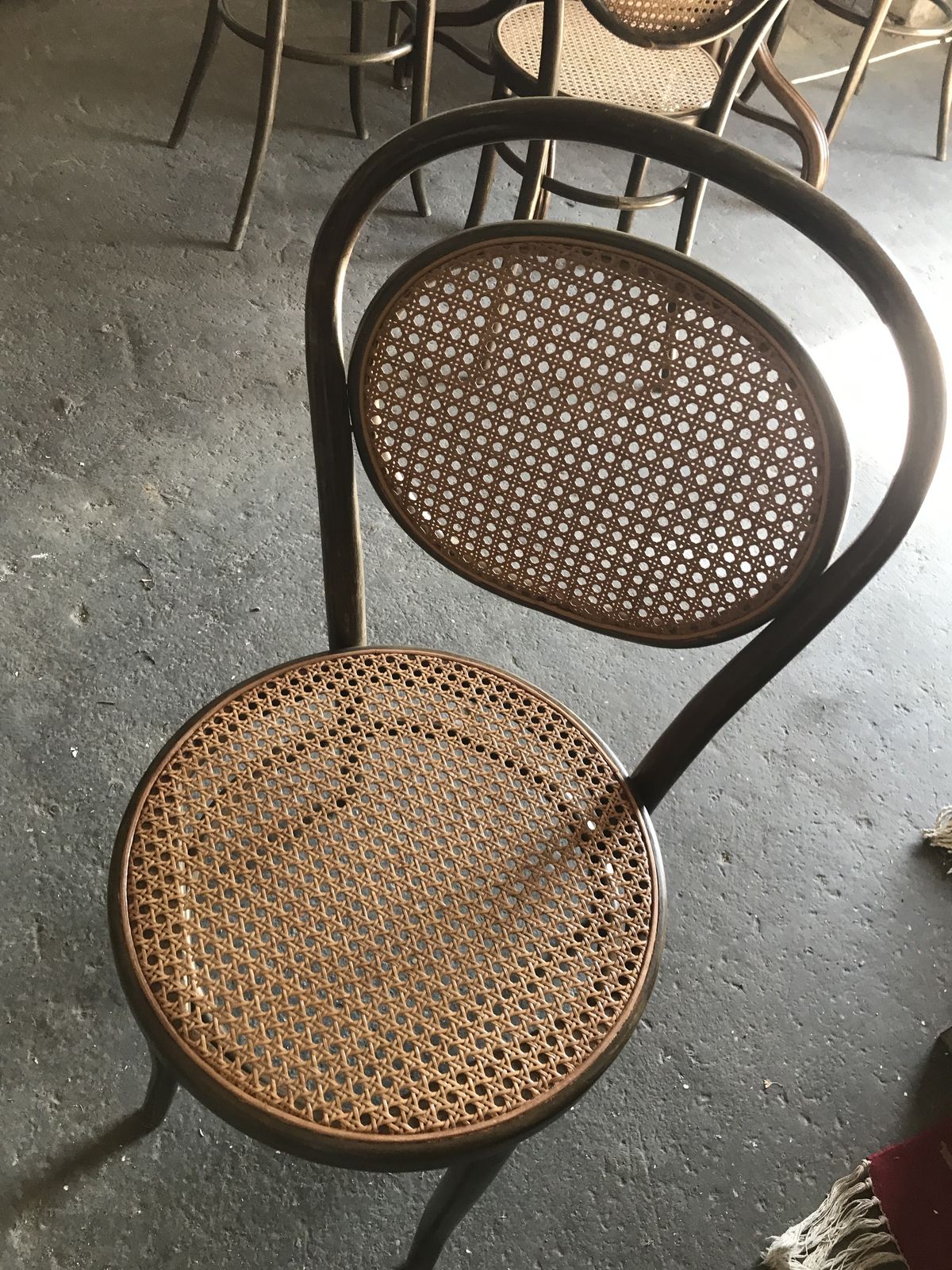 photo for sale Oval Dining Table And 6 Chairs In Wood Cane, Germany, 1970s
