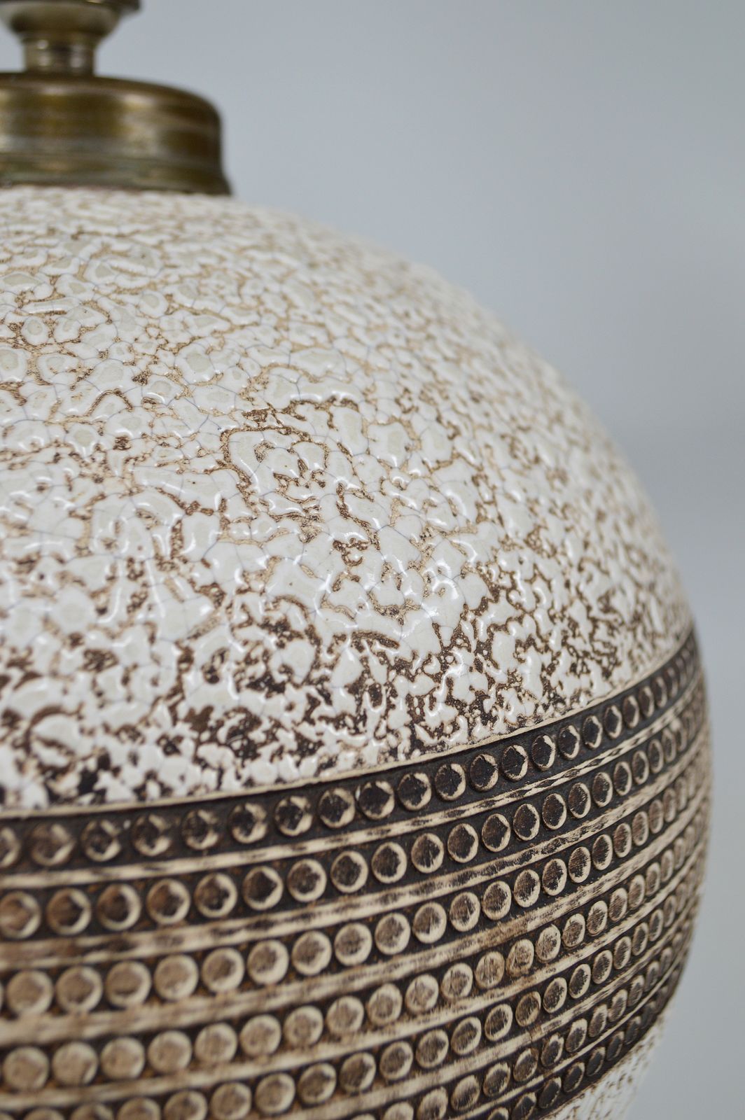 photo vintage Art Deco Ceramic Table Lamp In The Style Of Jean Besnard, France, Circa 1930