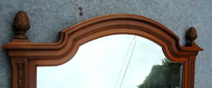 Walnut Pine Cone Mirror photo for sale