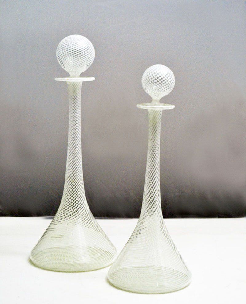 Italian Blown Glass Vases By Aureliano Toso For Aureliano Toso, 1950s, Set Of 2