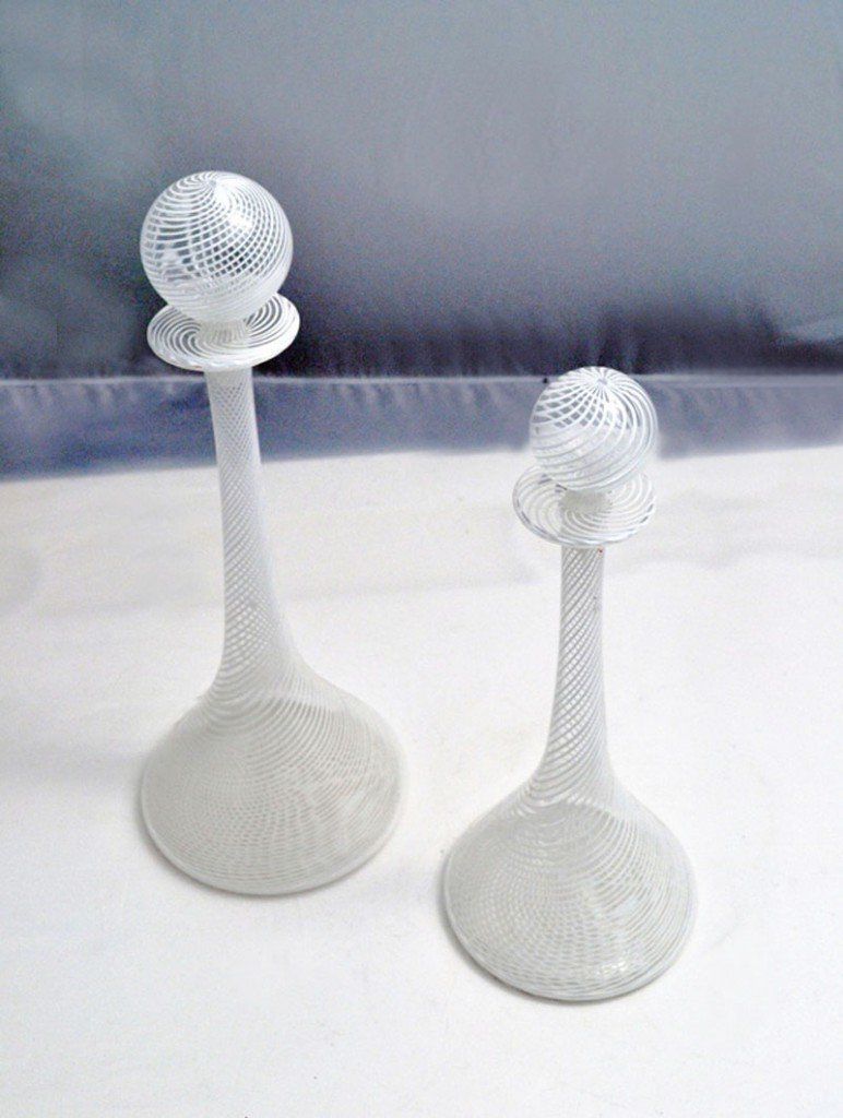 Italian Blown Glass Vases By Aureliano Toso For Aureliano Toso, 1950s, Set Of 2 photo vinterior