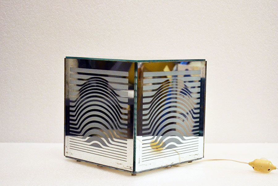 Mirrored Table Lamp By Victor Vasarely, 1960s