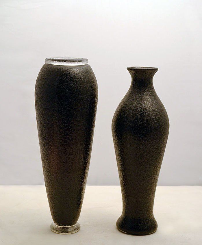 Mid Century Dark Amethyst Glass Vases By Flavio Poli For Seguso, Set Of 2