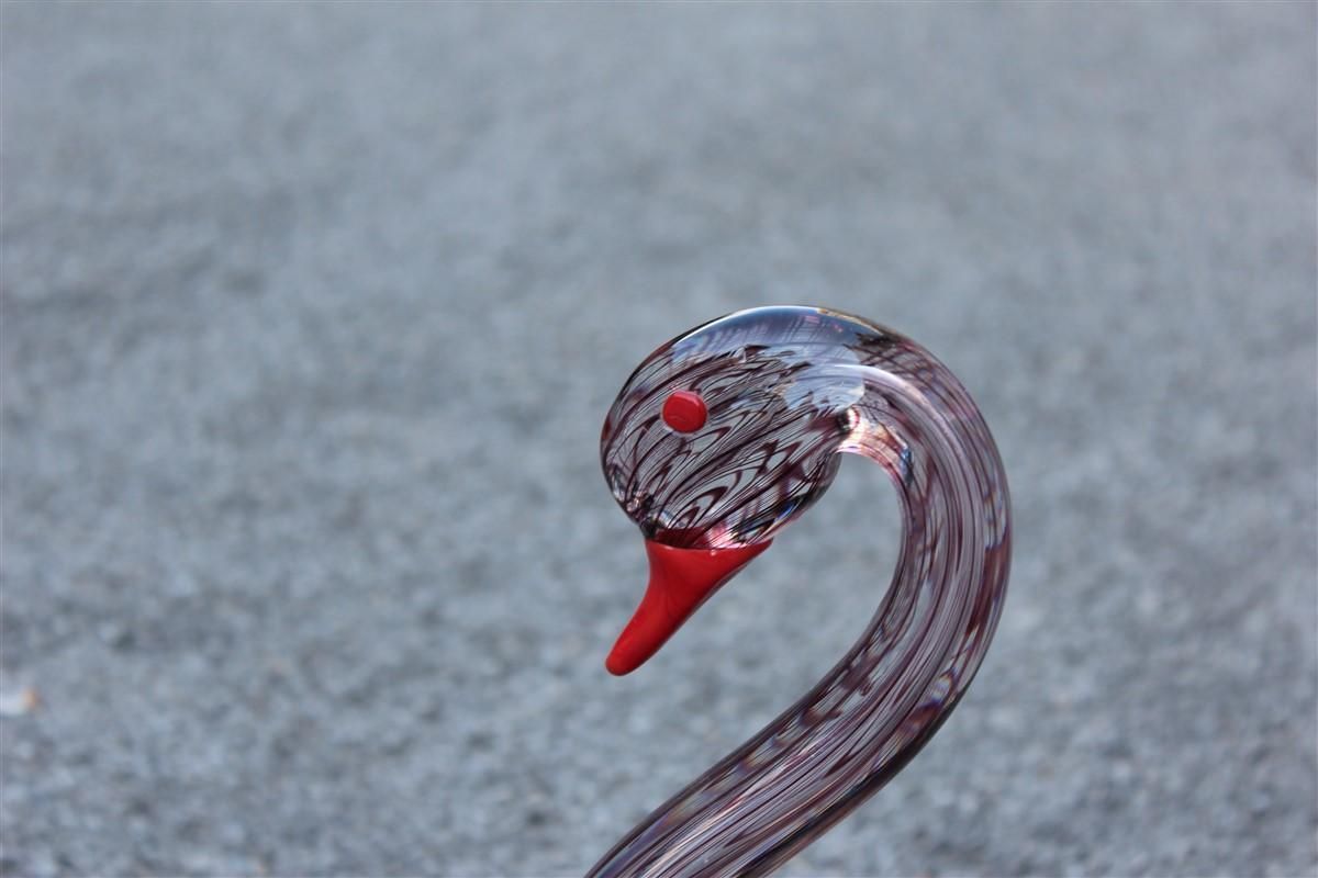 Swan Murano Glass Toni Zuccheri Attributed To Venini Murano Glass Brass Red photo buy