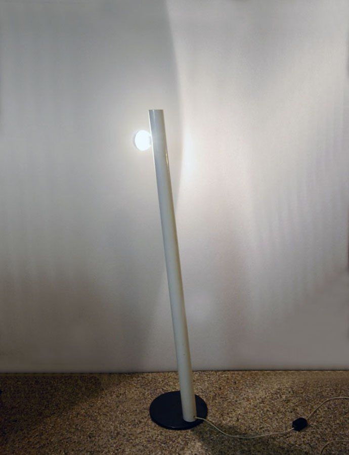 Italian Tilted Painted Metal Floor Lamp, 1970s photo Lighting