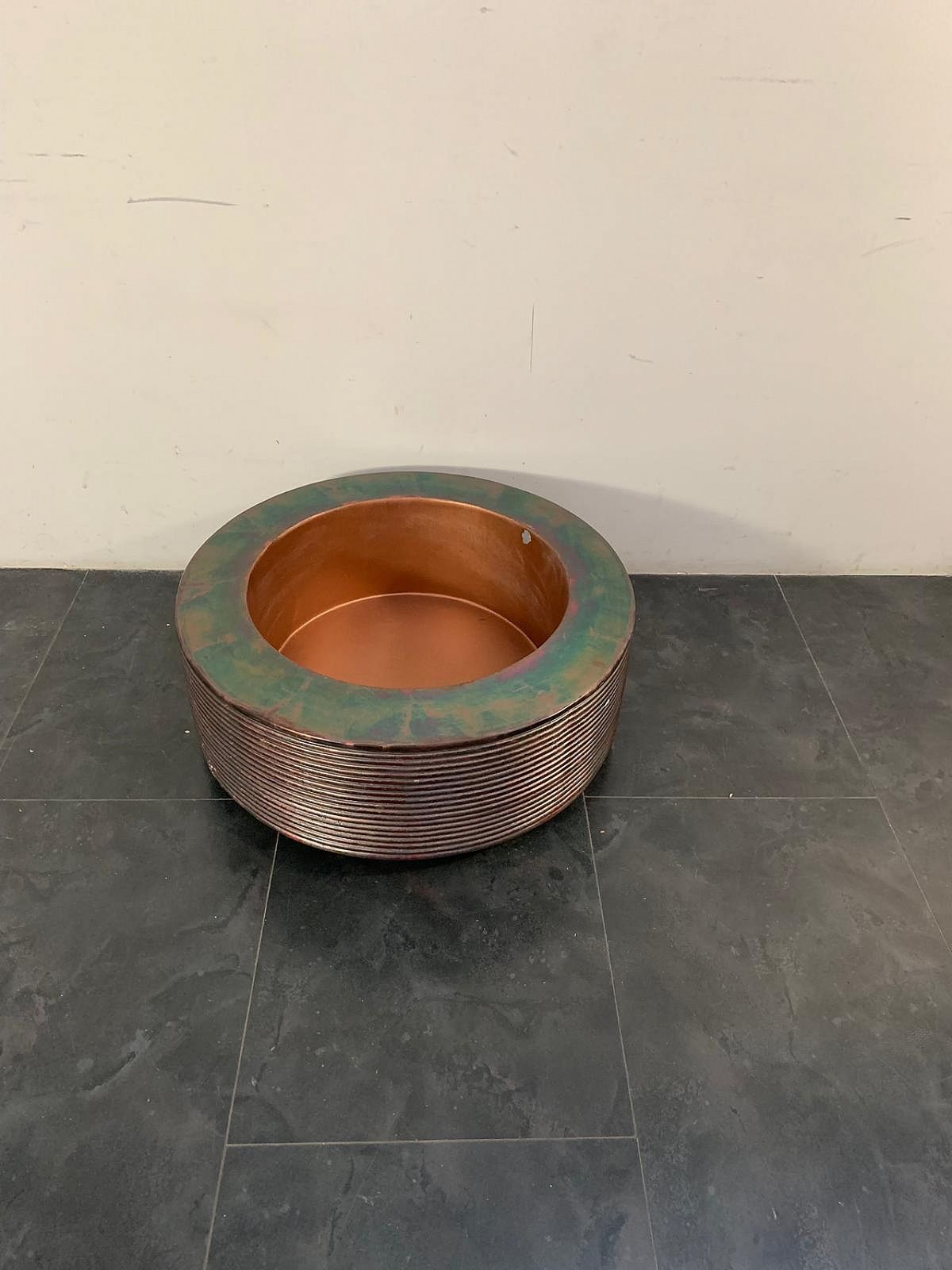 Cachepot By Ravi Sing For Light Works Resources In Copper, 90s photo furniture