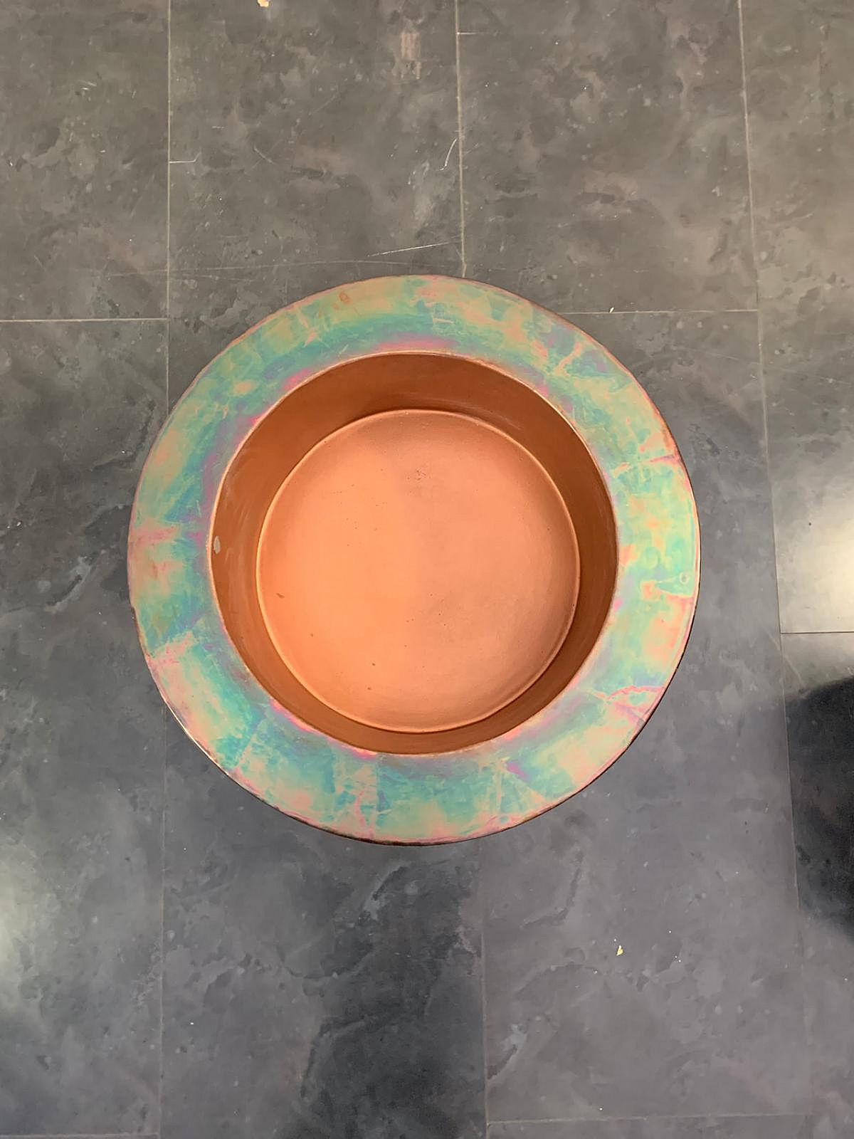Cachepot By Ravi Sing For Light Works Resources In Copper, 90s photo vintage