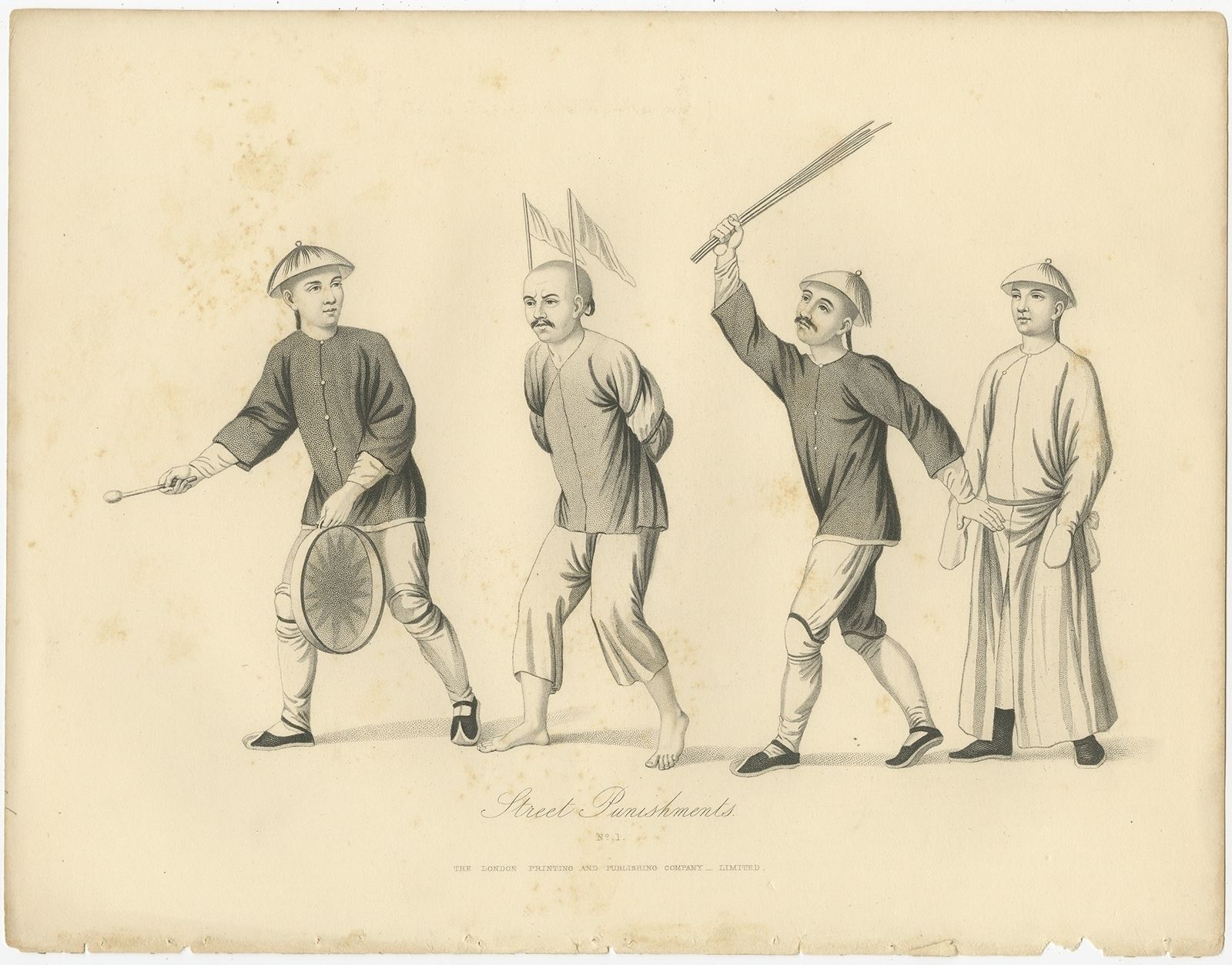 No. 1 Antique Print Of Chinese Street Punishments By Allom (1859)
