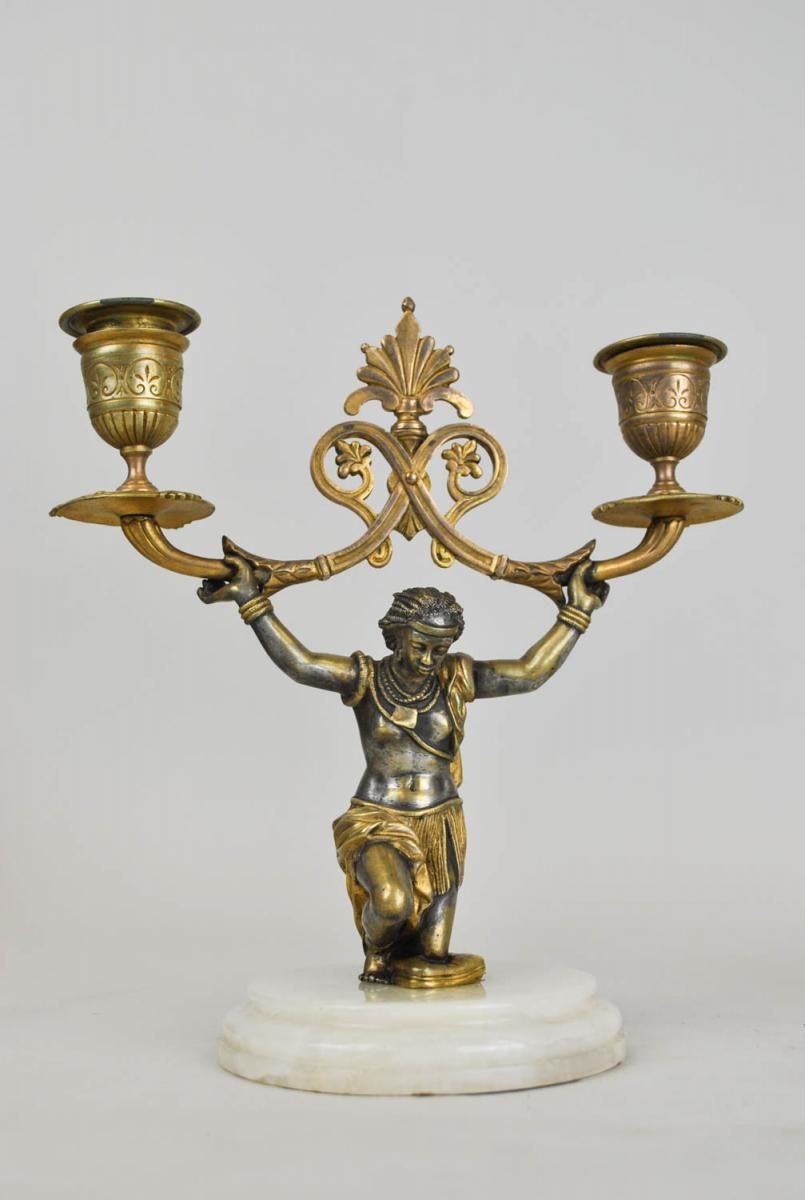Pair Of Candelabra With Nubians, Xi Xth Century photo furniture