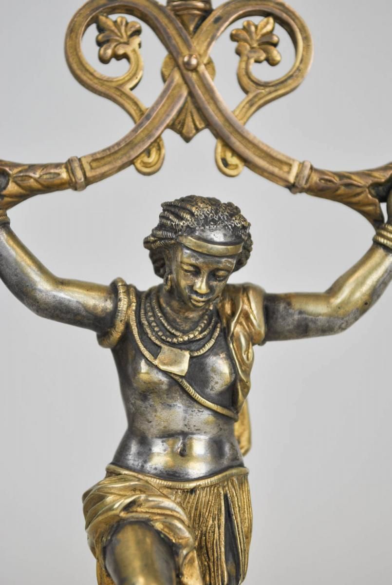 photo furniture Pair Of Candelabra With Nubians, Xi Xth Century