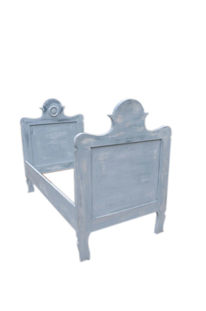 Antique Shabby Chic Aqua Blue Bed . photo Furniture