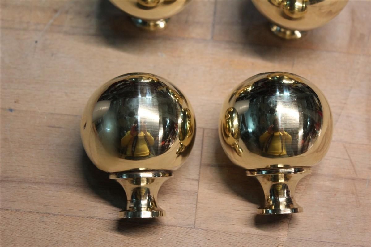 Midcentury Italian Design Ball Handles In Gold Brass, 1950 photo Home Fixtures