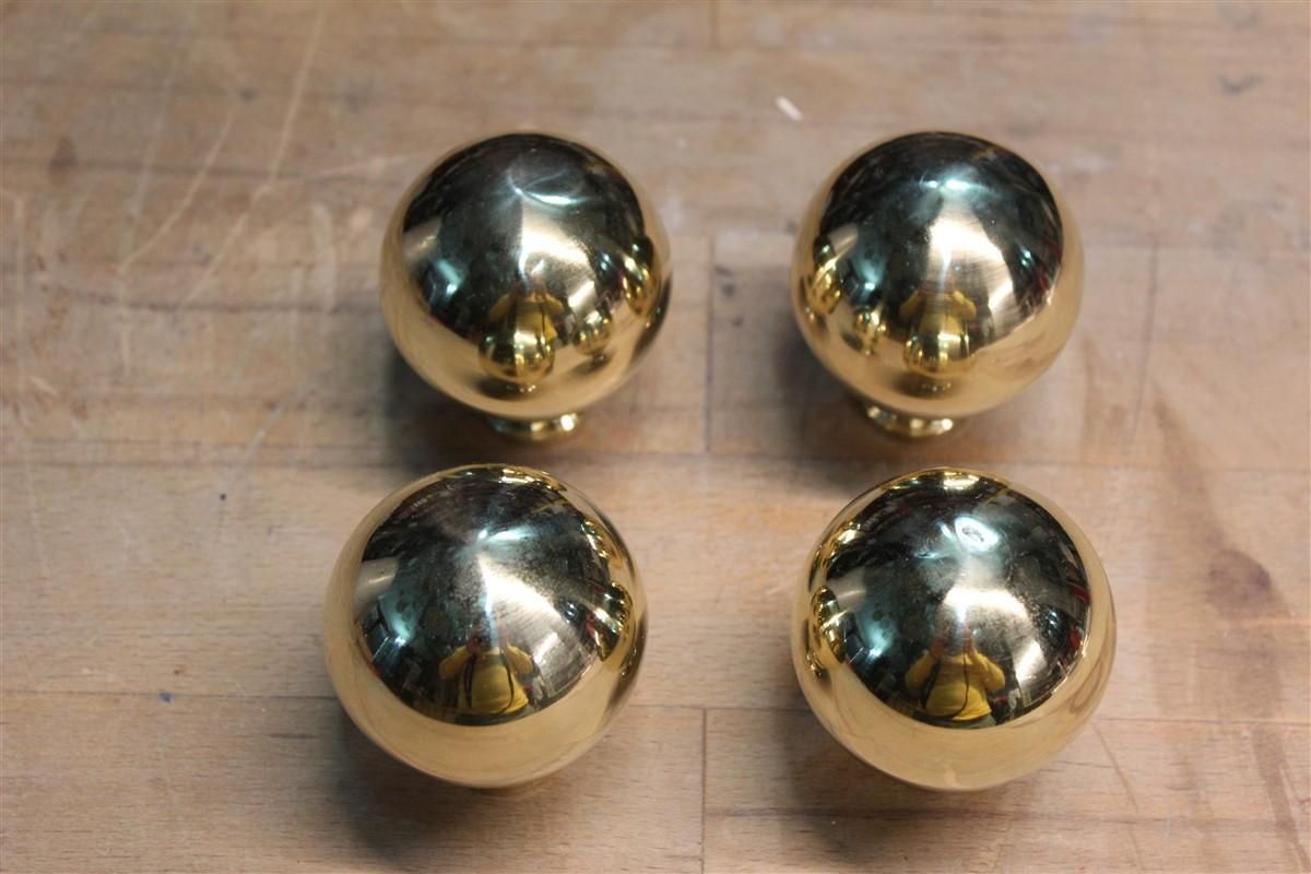 Midcentury Italian Design Ball Handles In Gold Brass, 1950 photo vinterior