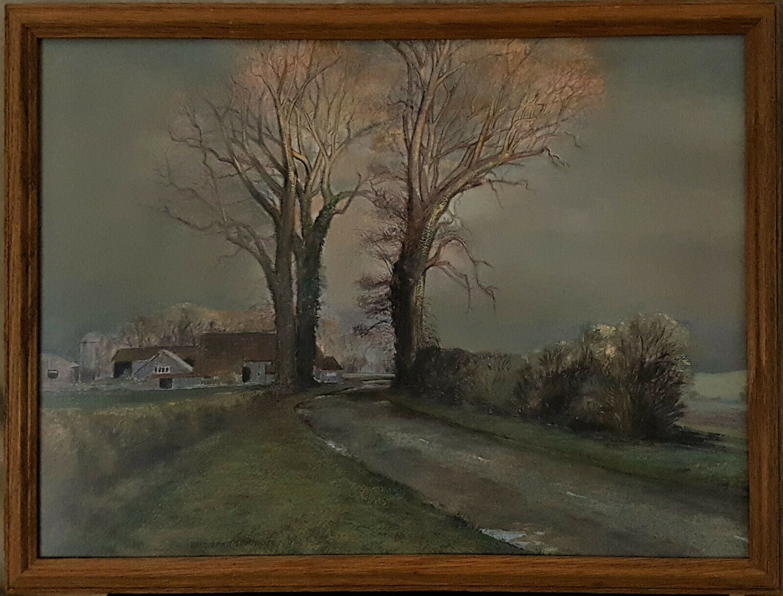 Watercolour And Pastel By Susan Jackman. Titled 'Old Elms Near Lewes