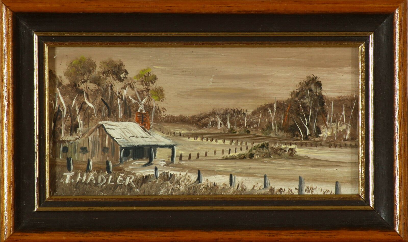 Pair Of Small Oil On Board Paintings By Terrence J Hadler. Australian Landscapes