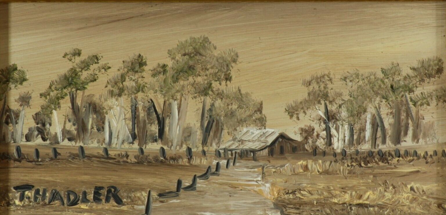 Pair Of Small Oil On Board Paintings By Terrence J Hadler. Australian Landscapes photo vinterior