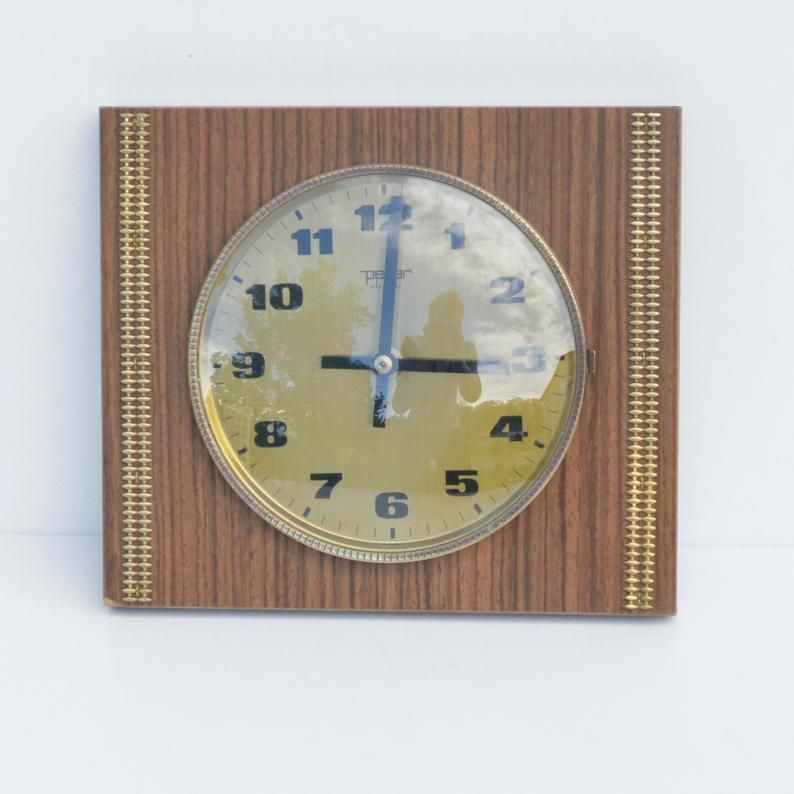 Peter Electric Wall Clock In The Style Of Brusel, Germany 70s