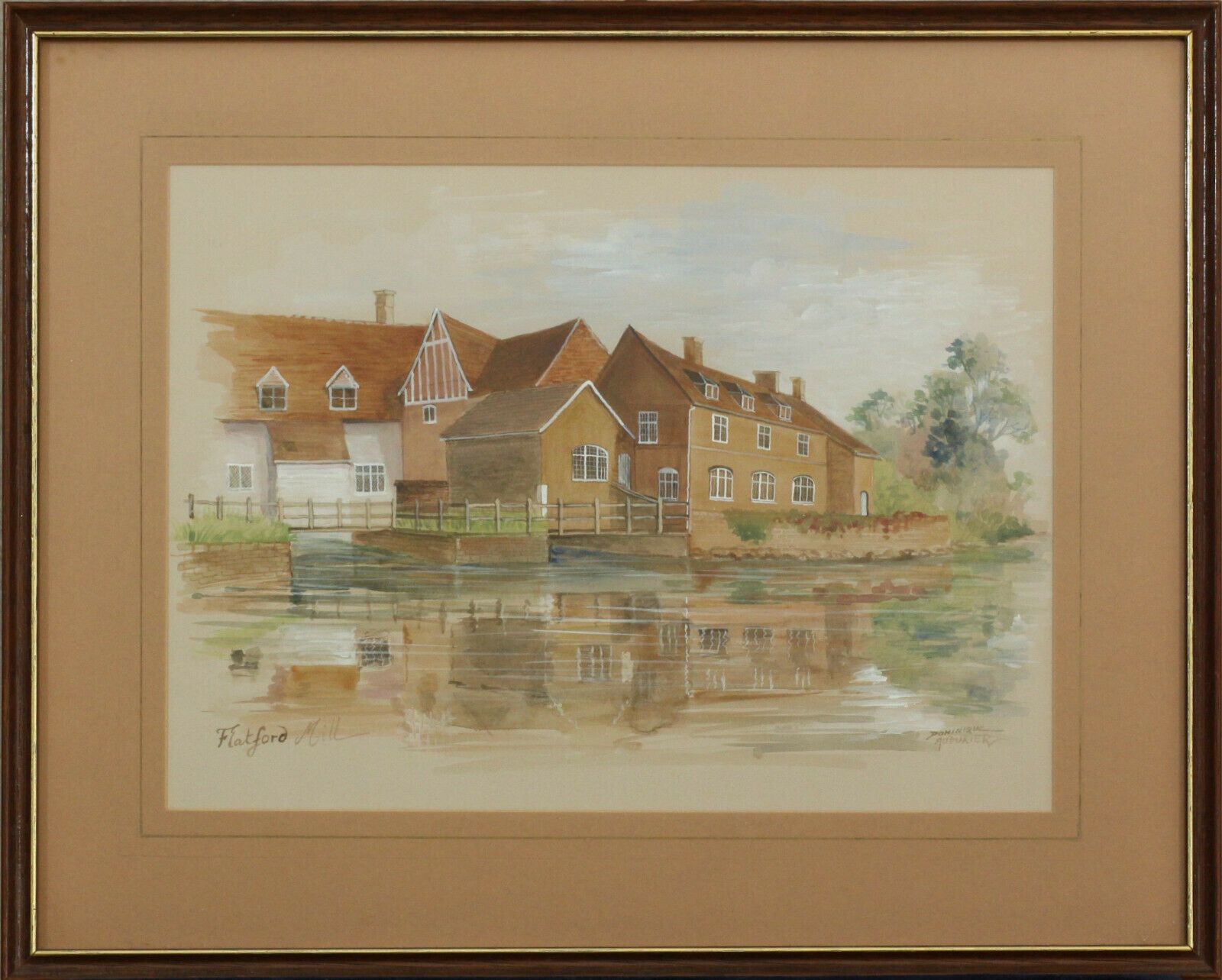 Watercolour And Pencil By Dominique Audurier. Titled, "Flatford Mill"