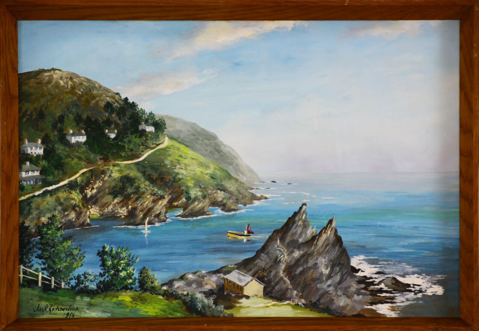 Oil On Board By Jas (James) R Richardson. The Old Net Loft, Chapel Rock, Polperro