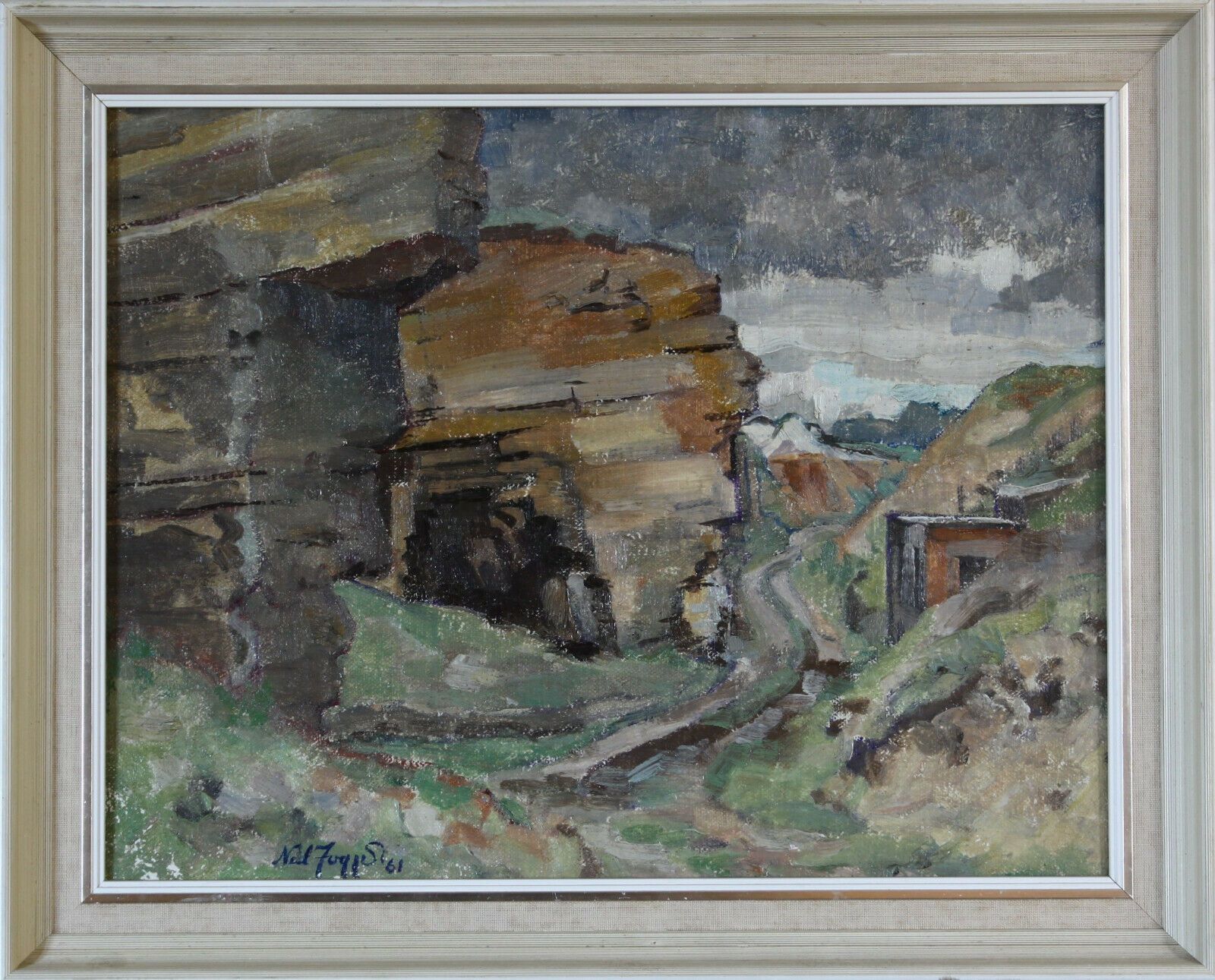 Oil On Canvas Signed Neil Foggie. Titled, "Disused Quarry Middleton"