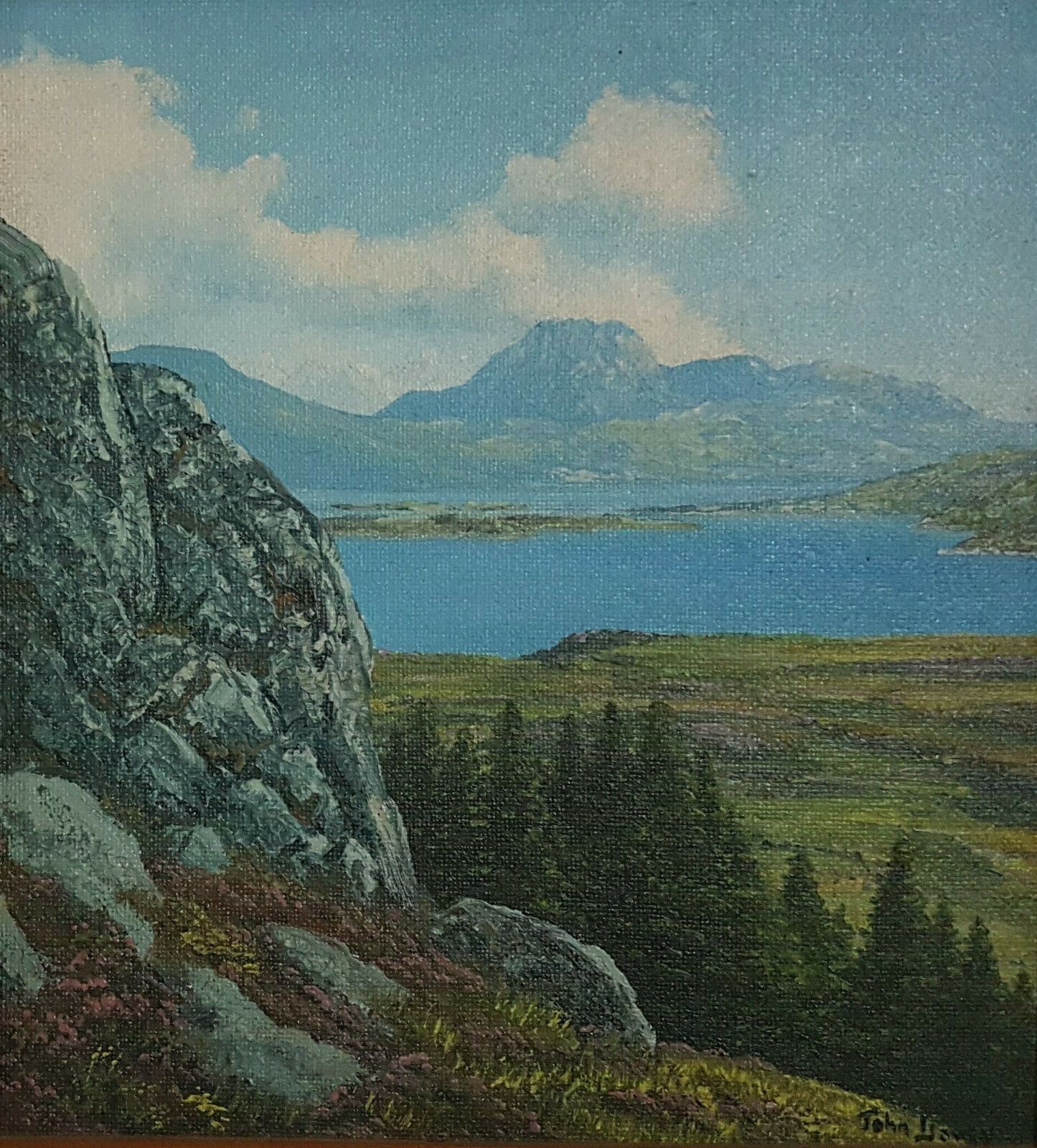 Oil On Board By John Davey. "Loch Maree, Ross Shire" photo furniture
