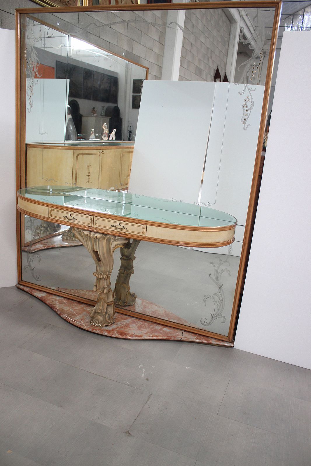 photo for sale Console With Mirror Of La Permanente Furniture Cantù, 1940s