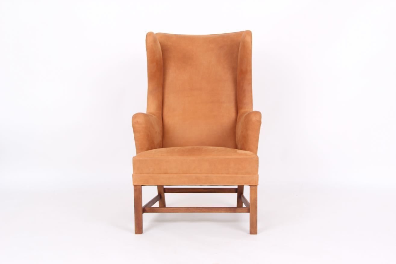 Kaare Klint High Back Chair, Model. 6212. New Restored And New Leather.