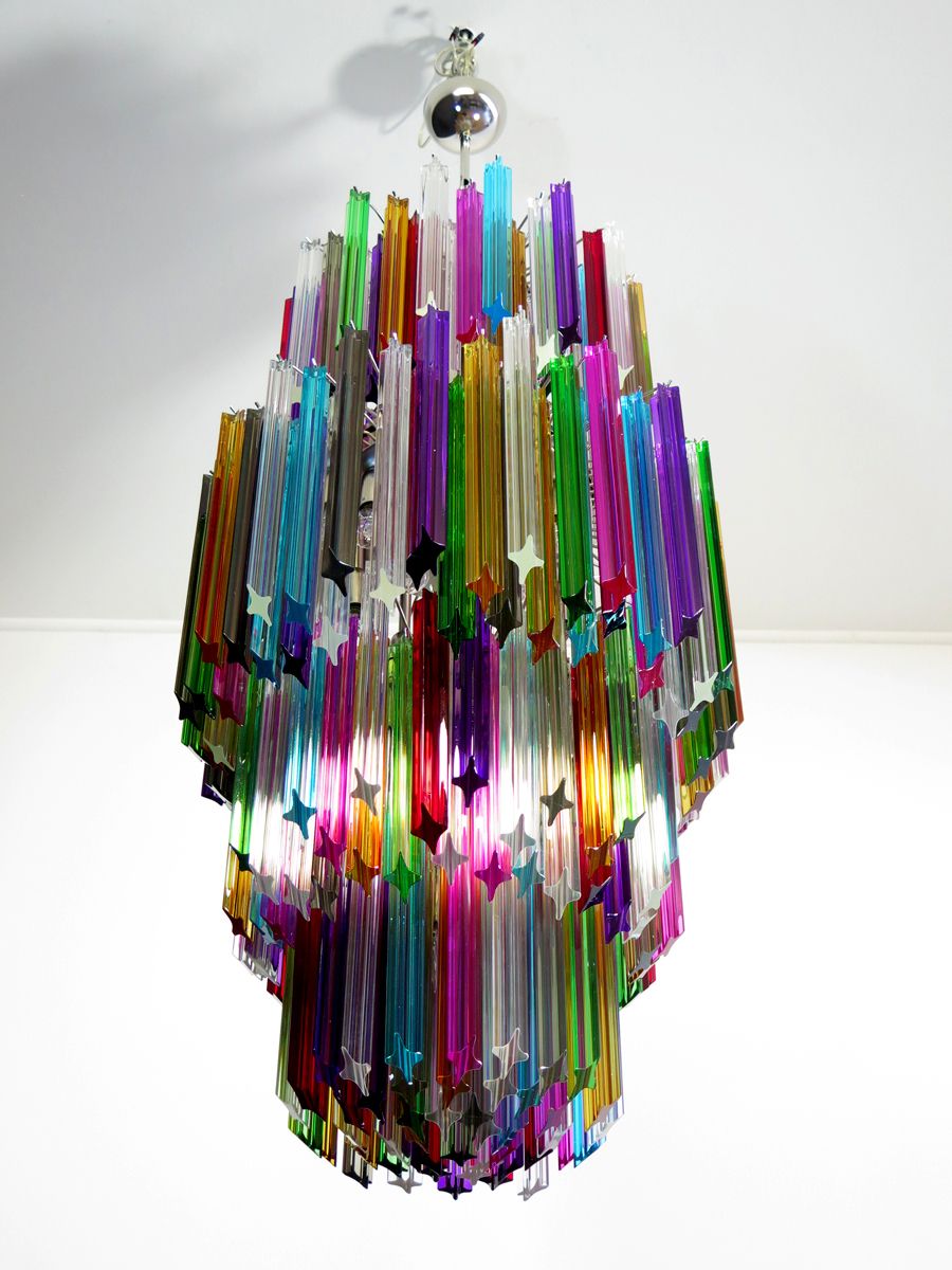 photo furniture Huge Murano Chandelier Multicolor Quadriedri – 242 Prism   Mariangela Model
