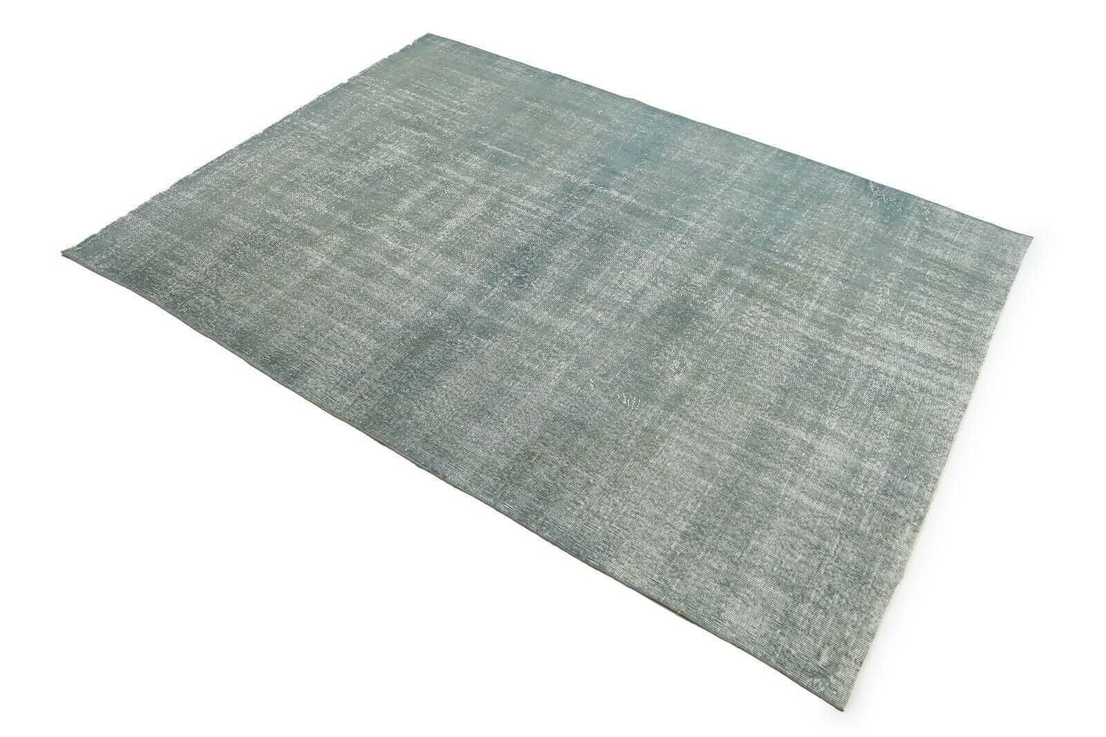 205x296 Cm Turquoise Turkish Area Carpet Distressed Vintage Living Room Oushak Handmade 6'7x9'7 Ft