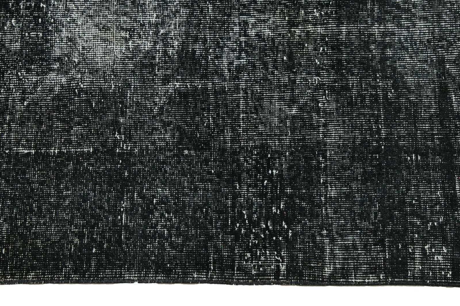 210x289 Cm Black Turkish Area Distressed Vintage Living Room Oushak Handmade Wool 6'9x9'5 Ft photo vinterior