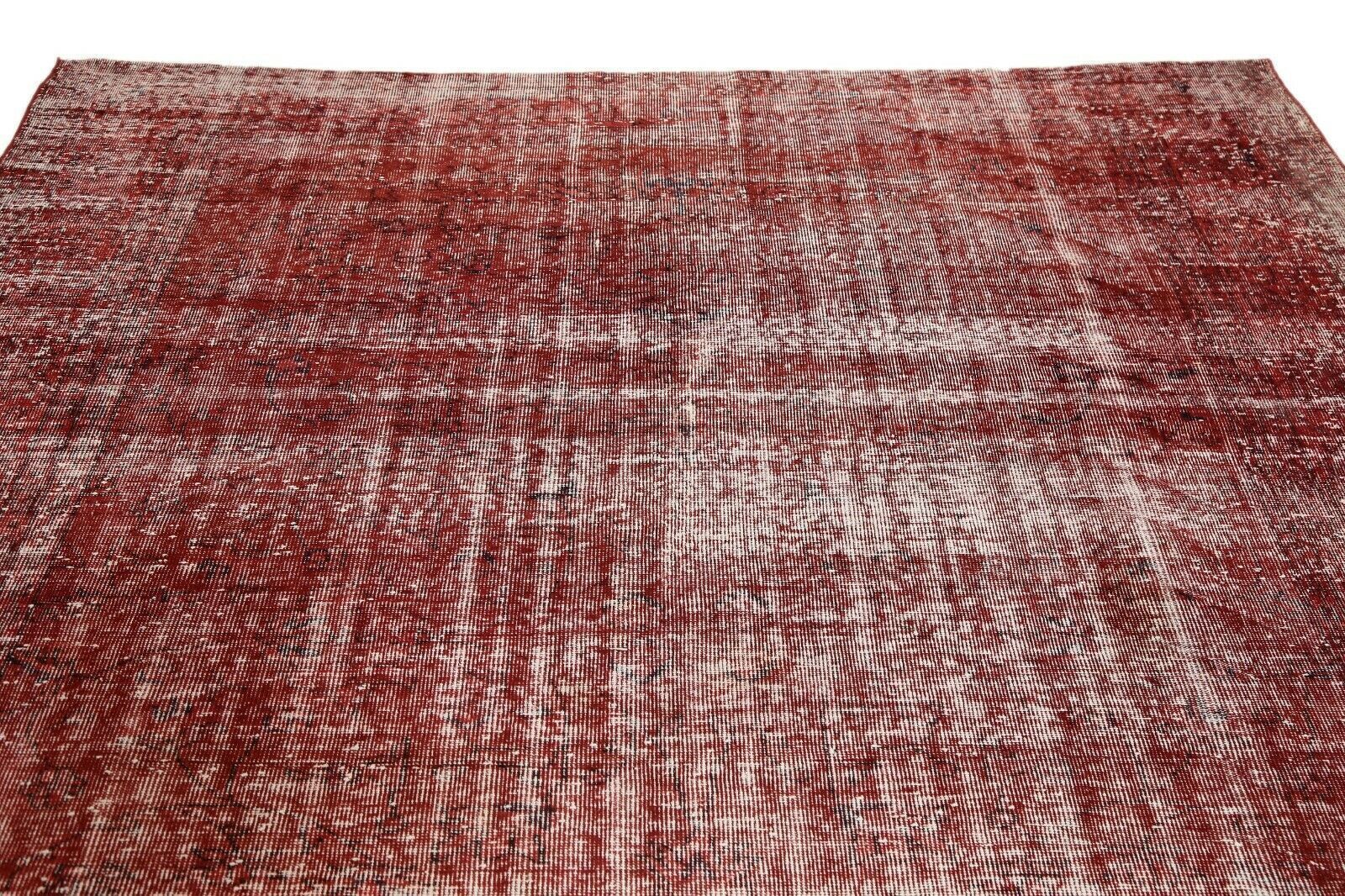 235x282 Cm Red Turkish Area Carpet Distressed Vintage Living Room Oushak Handmade Wool Rug 7'7x9'3 Ft photo Textiles