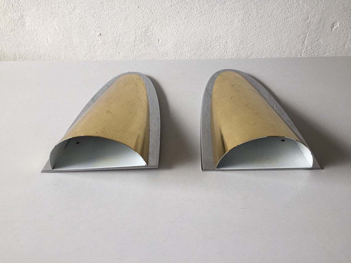 Exclusive Very Rare Brass & Chrome Wall Lamps   Heavy Sconces   Hollywood Regency   Mid Century Modern   By Art Line Wohndecor, Köln   1960s photo Lighting