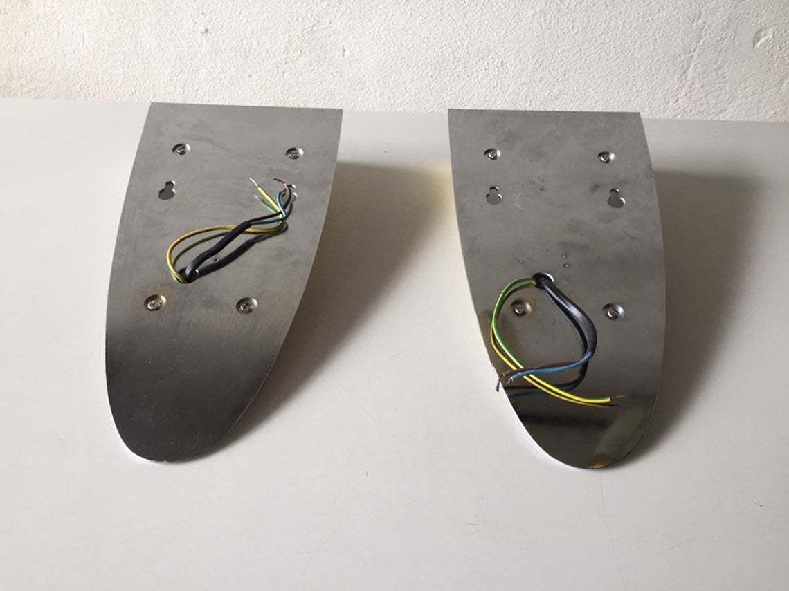 photo for sale Exclusive Very Rare Brass & Chrome Wall Lamps   Heavy Sconces   Hollywood Regency   Mid Century Modern   By Art Line Wohndecor, Köln   1960s