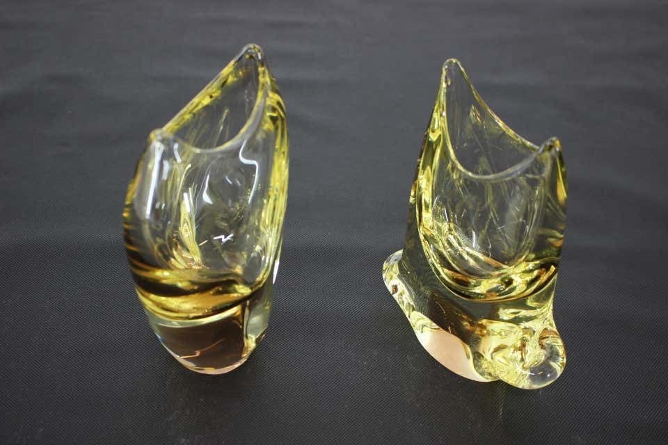 Set Of Two Vases/železnobrodské Sklo, 1960s photo for sale
