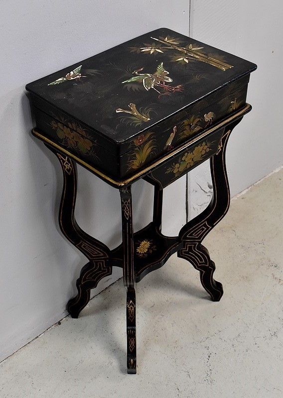 Little Worker In Blackened Wood And Asian Decor, Napoleon III Period  Nineteenth photo furniture